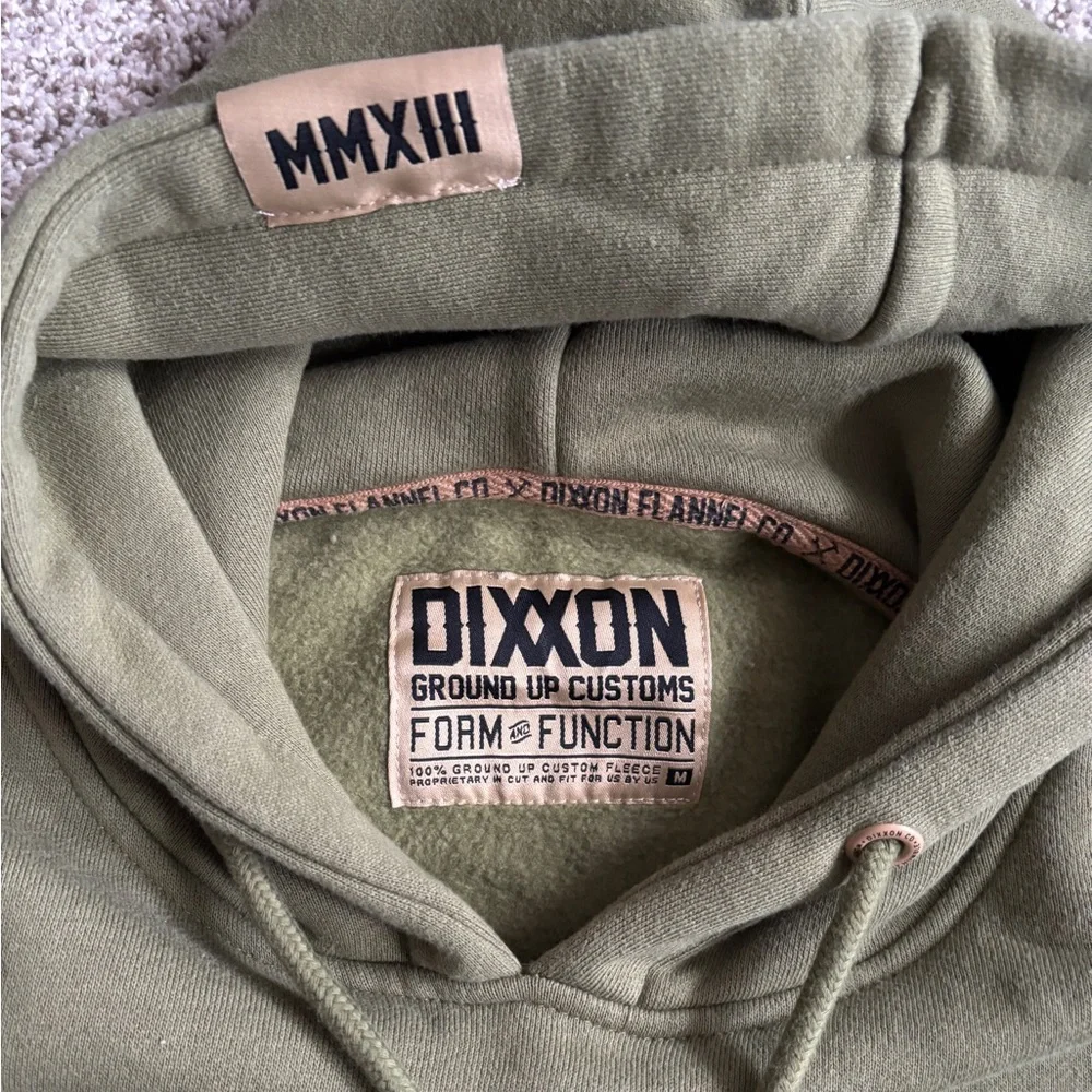 Dixxon Flannel Co.‎ Premium Workforce Fleece Pullover Hoodie Olive Green Medium - Picture 3 of 9